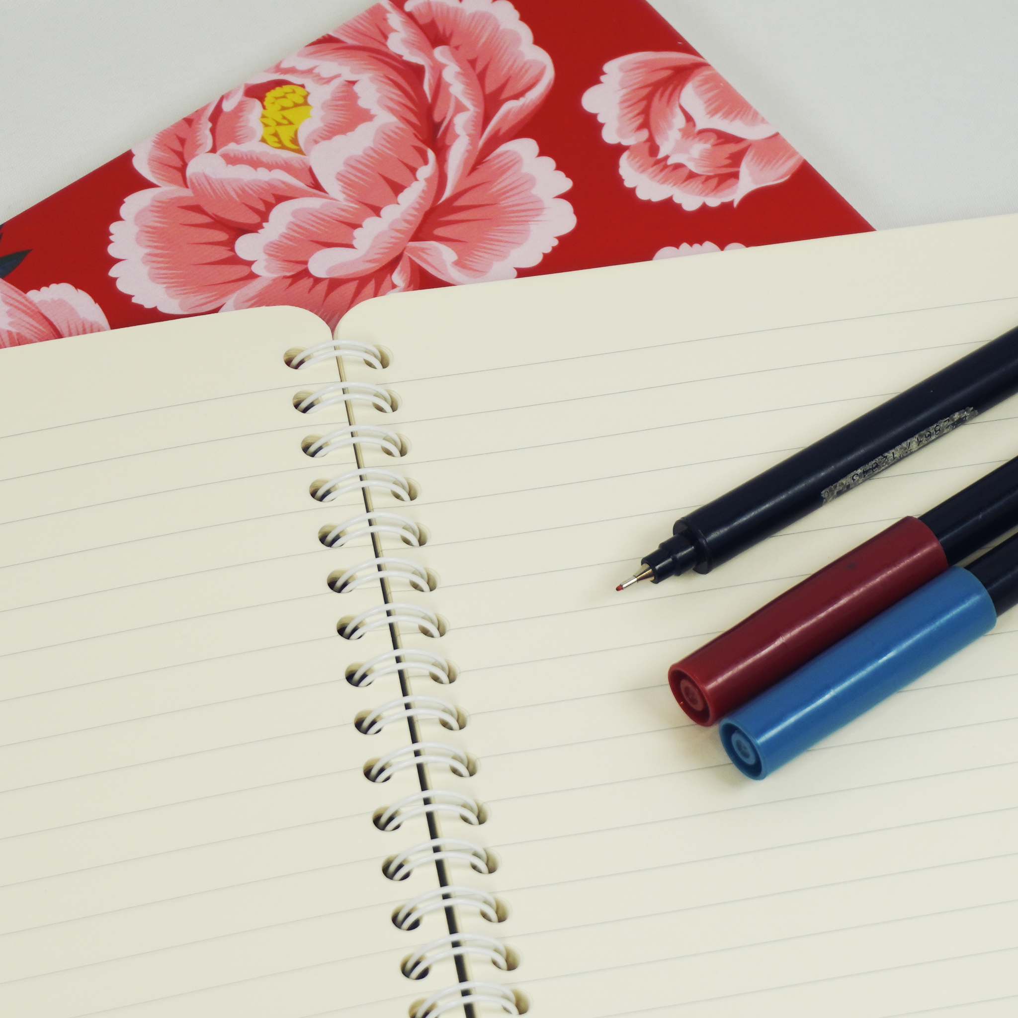  Peonies Notebook - Blue 