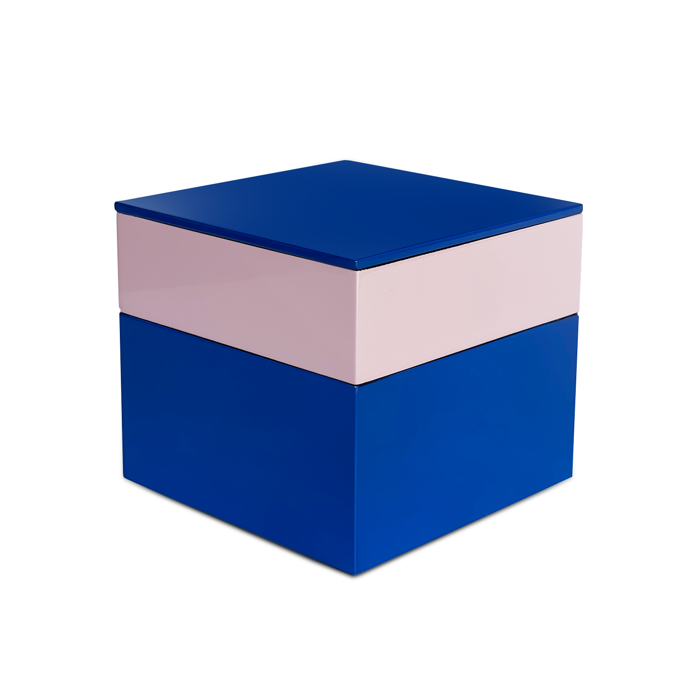  Lacquer Square Stackable Box Blue Klein 