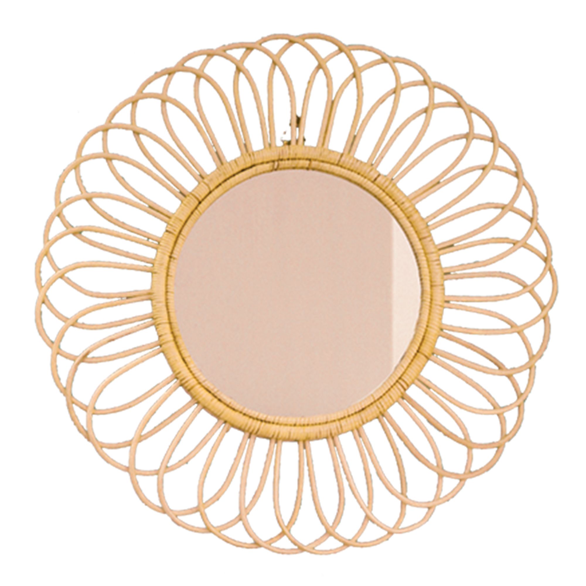  Flower Rattan Mirror 