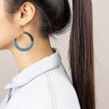  Ring Earrings Blue Grey 