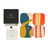  ITM - Lacquer Coasters set Rosewood - Dark Green - Orange color 