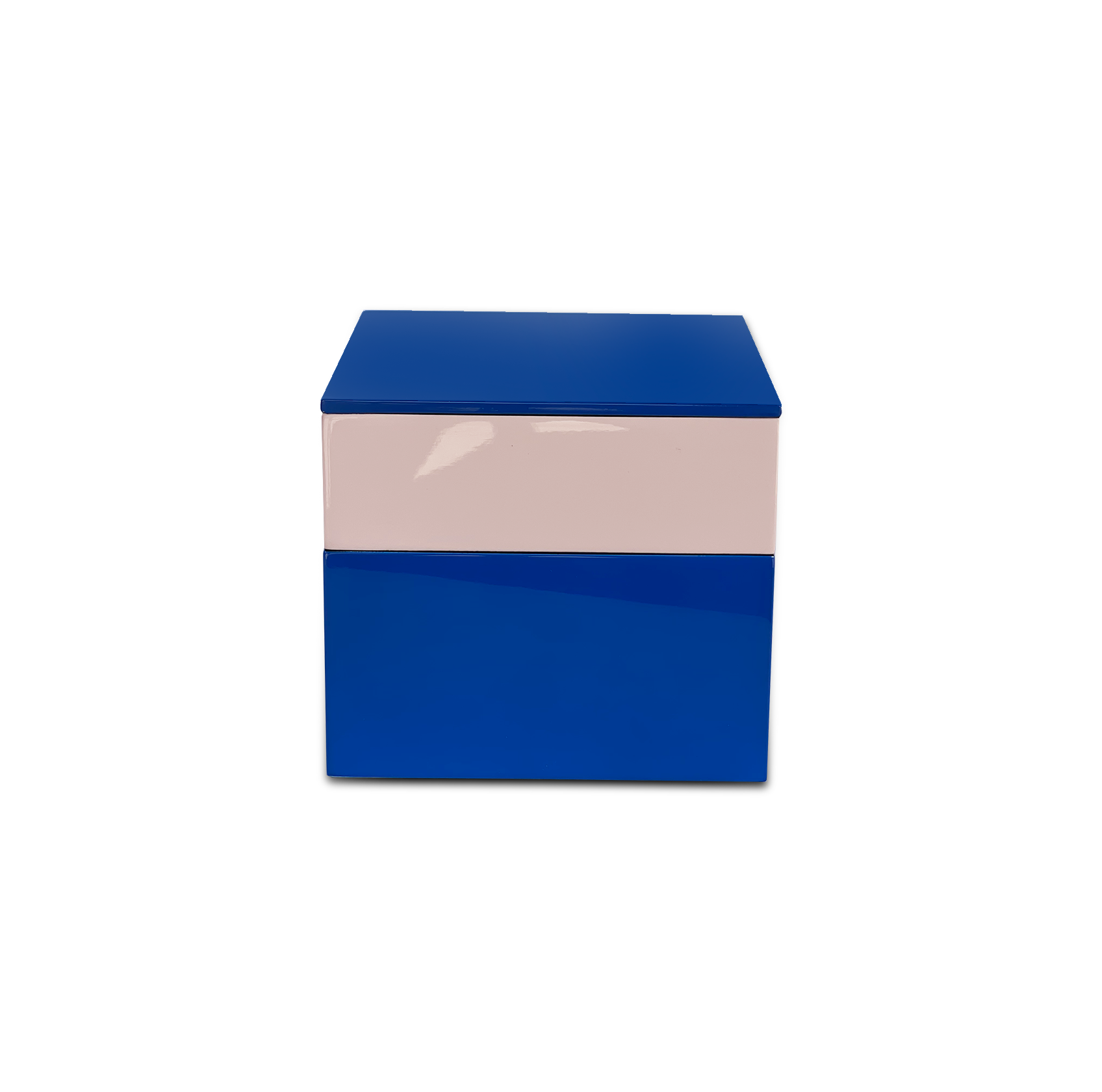  Lacquer Square Stackable Box Blue Klein 