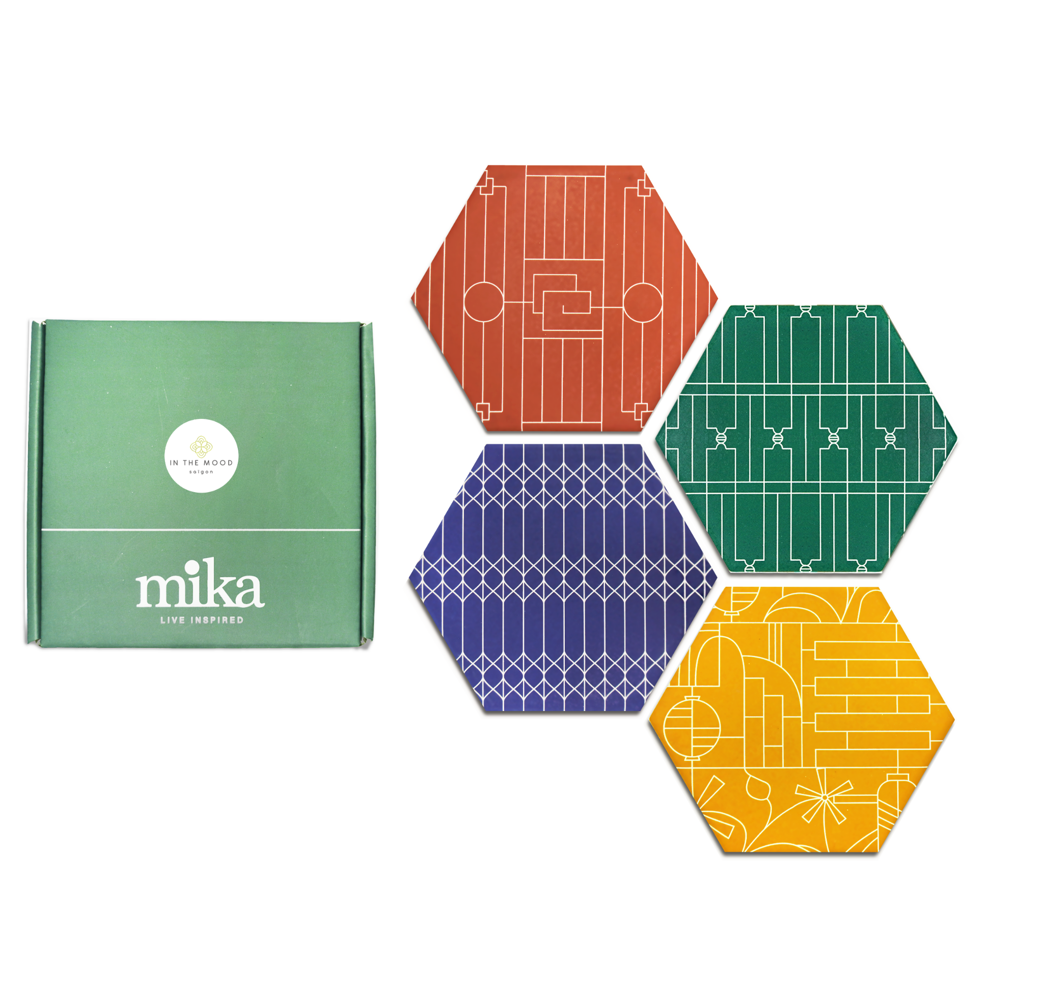  Ceramic Hexagon Coaster 