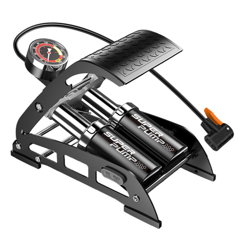 Bơm Đạp Chân 2 Nòng Xilanh 6 Bar 170 PSI J 55B Siêu Bơm Chất Lượng Cao Cho Xe Đạp, Xe Máy, Xe Ô tô, Xe Hơi Đa Năng Dễ Dàng Xếp Gọn Và Sử Dụng Tặng Kèm 3 Chốt Chân Lỗ Bơm Super Pump Mai Lee