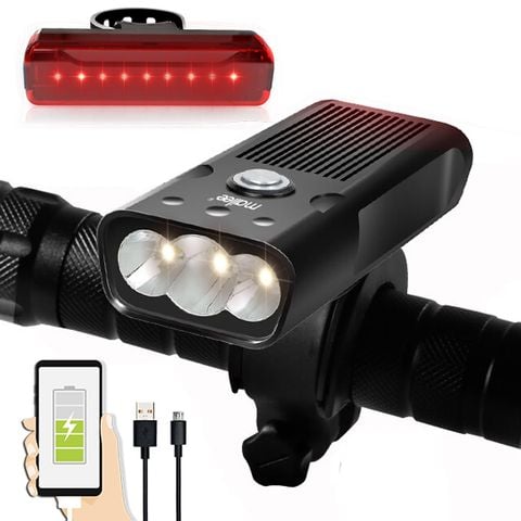 Bộ Đèn Pha Xe Đạp Có Sạc USB và Đèn Hậu Phía Sau Dành Cho Xe Đạp mai lee