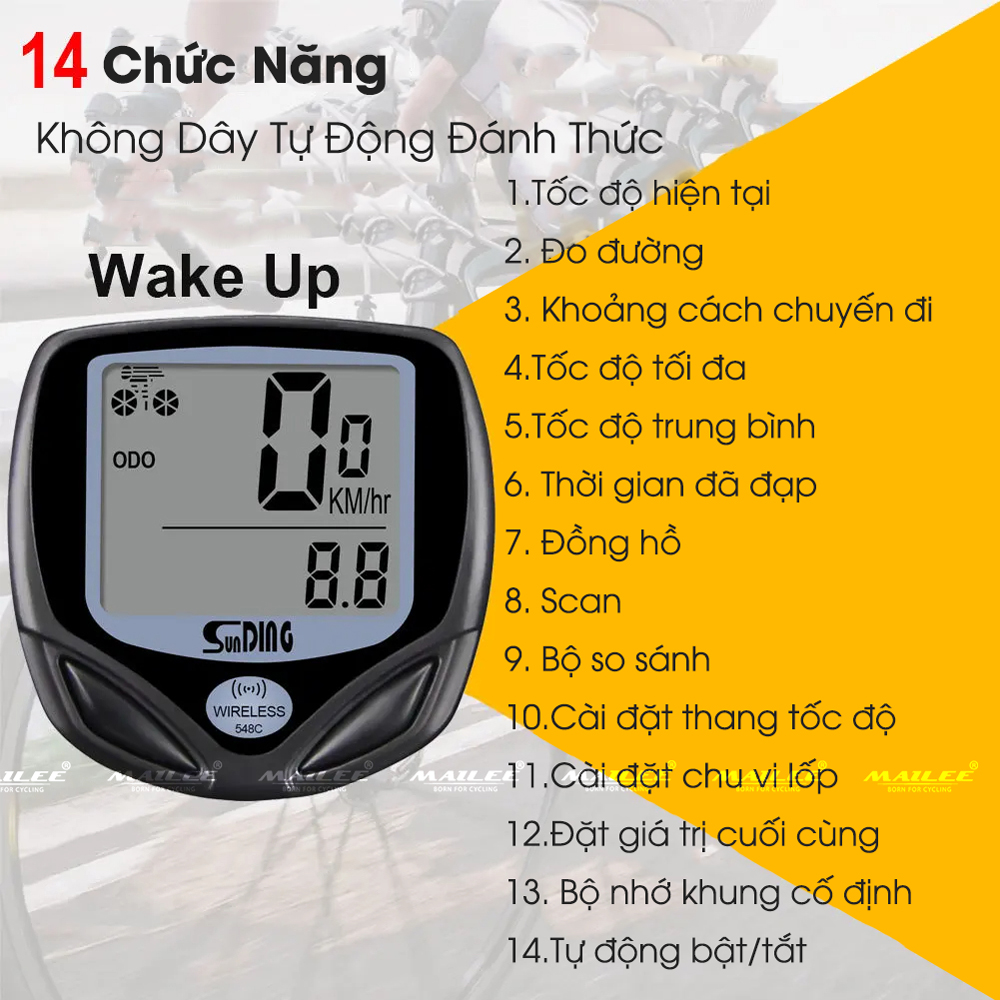 Đồng hồ đo đạp xe đạp không dây SD-548C Chống nước Cảm biến nam châm ...