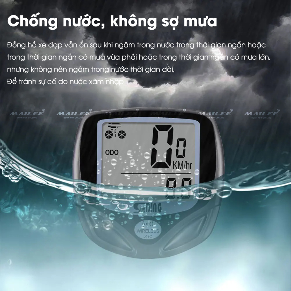 Đồng hồ đo đạp xe đạp không dây SD-548C Chống nước Cảm biến nam châm ...