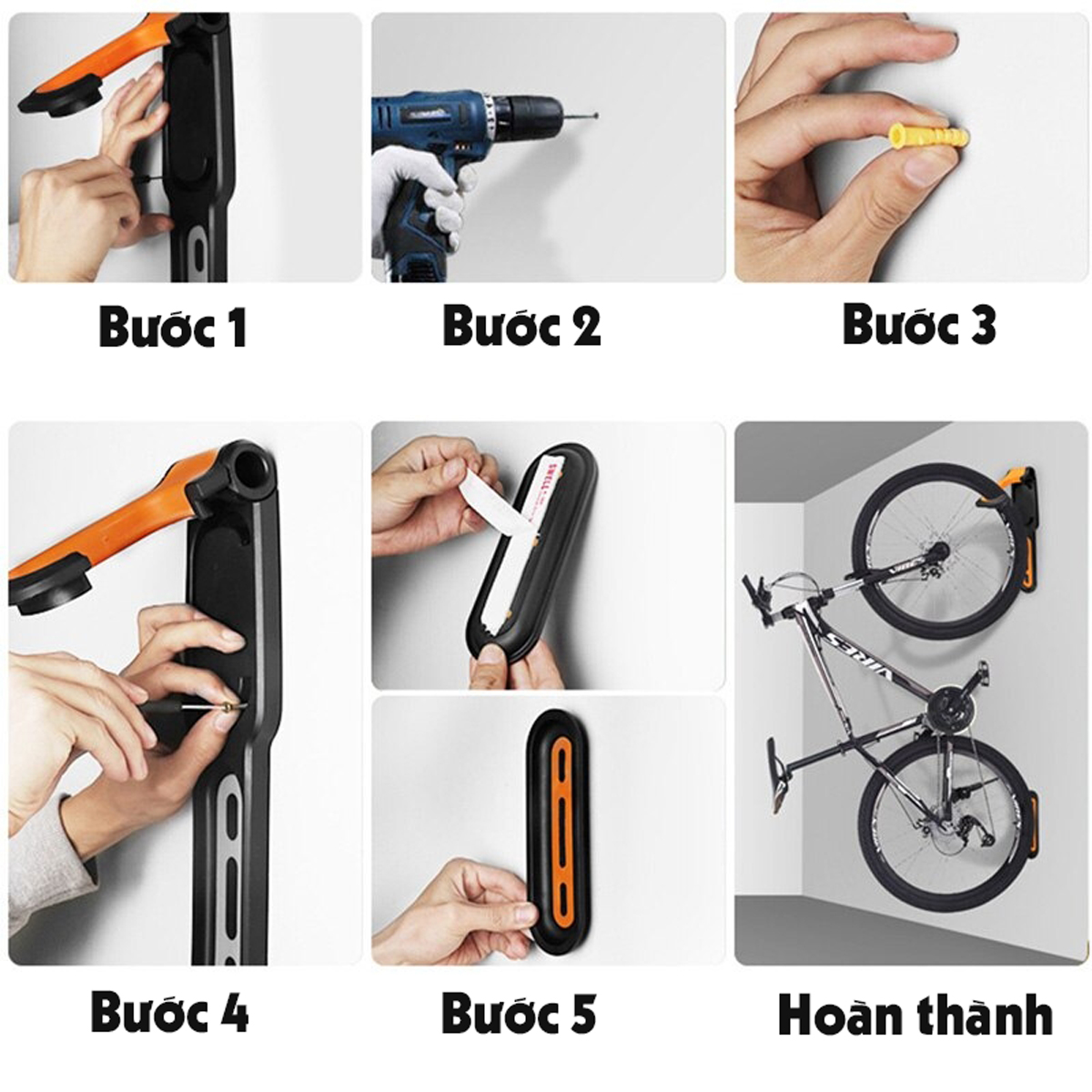 Soporte Vertical para Bicicleta de Pared - SOPORTE PARA BICICLETA VERTICAL DE PARED
