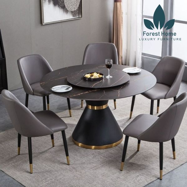  BA34 - BÀN ĂN XOAY TRÒN MẶT ĐÁ 