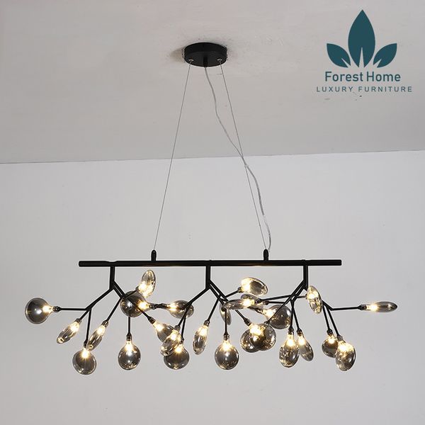  DTH088 - ĐÈN THẢ HERA THANH LÁ THỦY TINH 