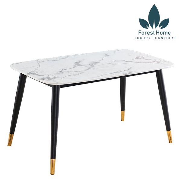  BA18 - BÀN ĂN CHÂN BỌC ĐỒNG MẶT ĐÁ CẨM THẠCH 