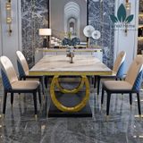  BA49 - BÀN INOX MẠ VÀNG ĐẾ ĐEN 