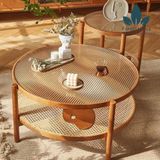  BT45 - BÀN TRÀ KÍNH SÓNG RATTAN 