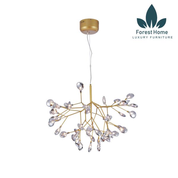  DTH084 - ĐÈN HERA CHÙM LÁ THỦY TINH 