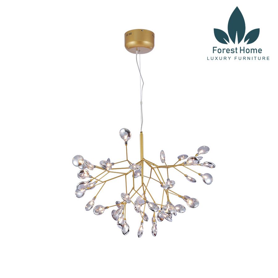  DTH084 - ĐÈN HERA CHÙM LÁ THỦY TINH 