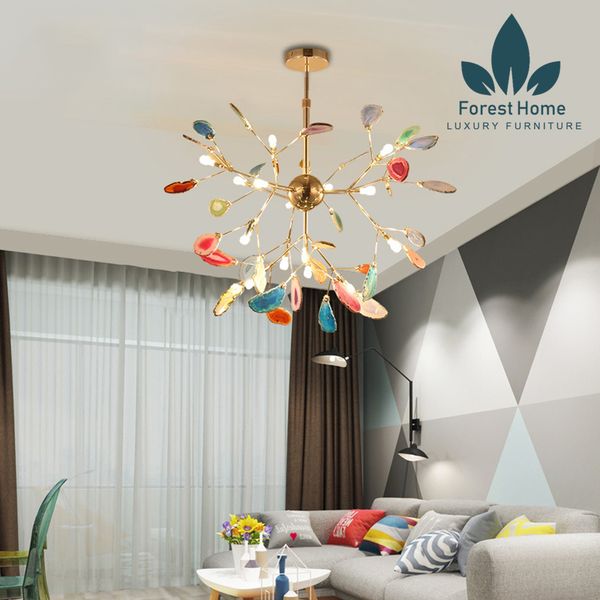  DTH086 - ĐÈN THẢ HERA CHÙM LÁ ĐÁ 