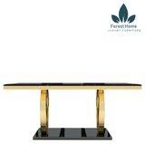  BA49 - BÀN INOX MẠ VÀNG ĐẾ ĐEN 