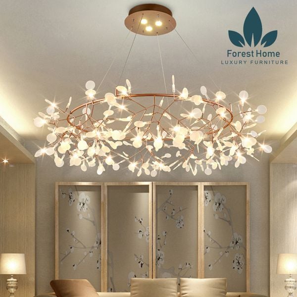  DTH082 - ĐÈN THẢ HERA VÒNG LÁ NHỰA 