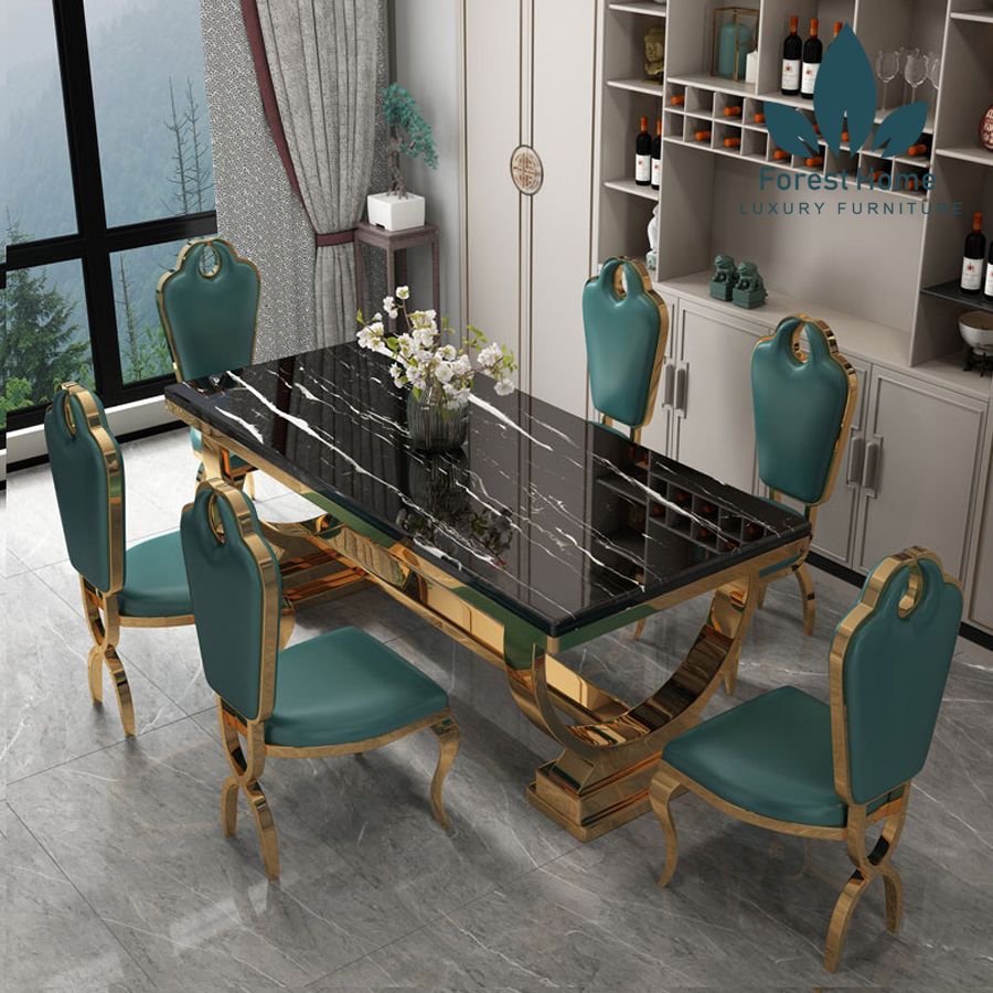  BA48 - BÀN INOX MẠ VÀNG ĐẾ THÁP 