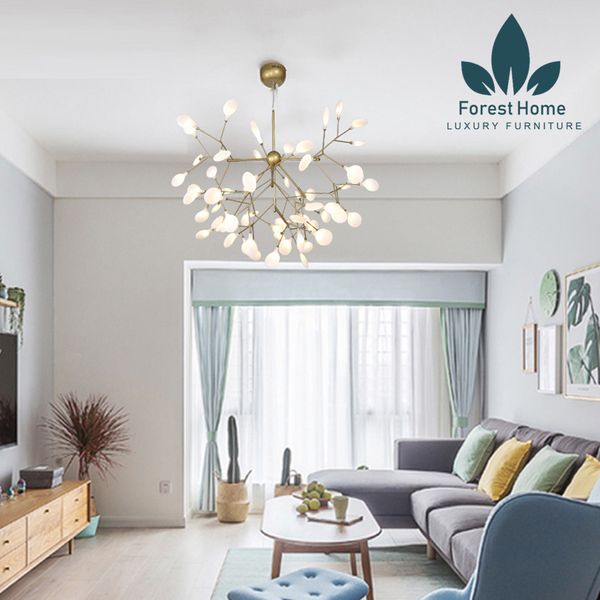  DTH081 - ĐÈN THẢ HERA CHÙM LÁ NHỰA 