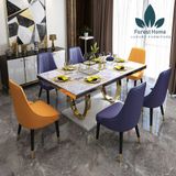  BA49 - BÀN INOX MẠ VÀNG ĐẾ ĐEN 