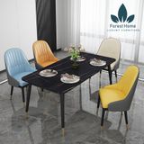  BA19 - BÀN ĂN CHÂN BỌC ĐỒNG MẶT ĐÁ CERAMIC 