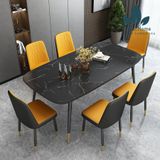  BA18 - BÀN ĂN CHÂN BỌC ĐỒNG MẶT ĐÁ CẨM THẠCH 