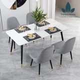  BA19 - BÀN ĂN CHÂN BỌC ĐỒNG MẶT ĐÁ CERAMIC 