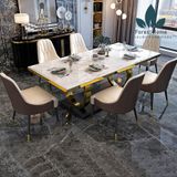  BA49 - BÀN INOX MẠ VÀNG ĐẾ ĐEN 