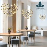  DTH084 - ĐÈN HERA CHÙM LÁ THỦY TINH 