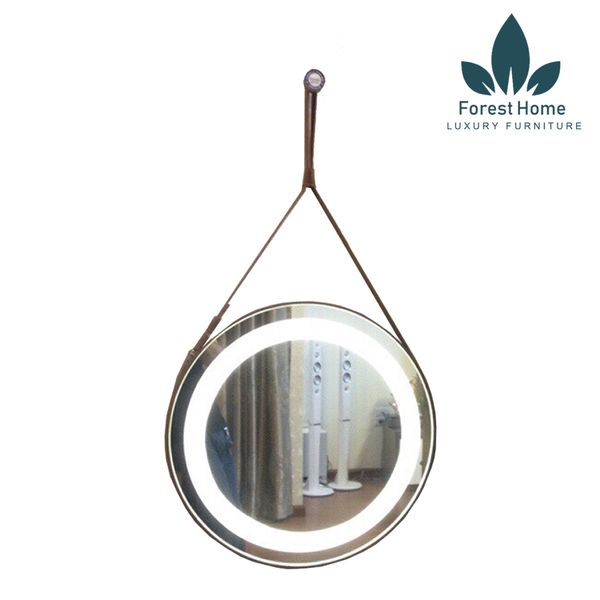  GT002 - GƯƠNG TREO DÂY DA CÓ ĐÈN LED 