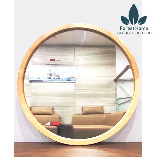  GT003 - GƯƠNG TRÒN VIỀN GỖ 