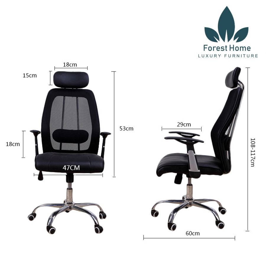  GX303 - GHẾ XOAY TỰA ĐẦU BỌC DA 