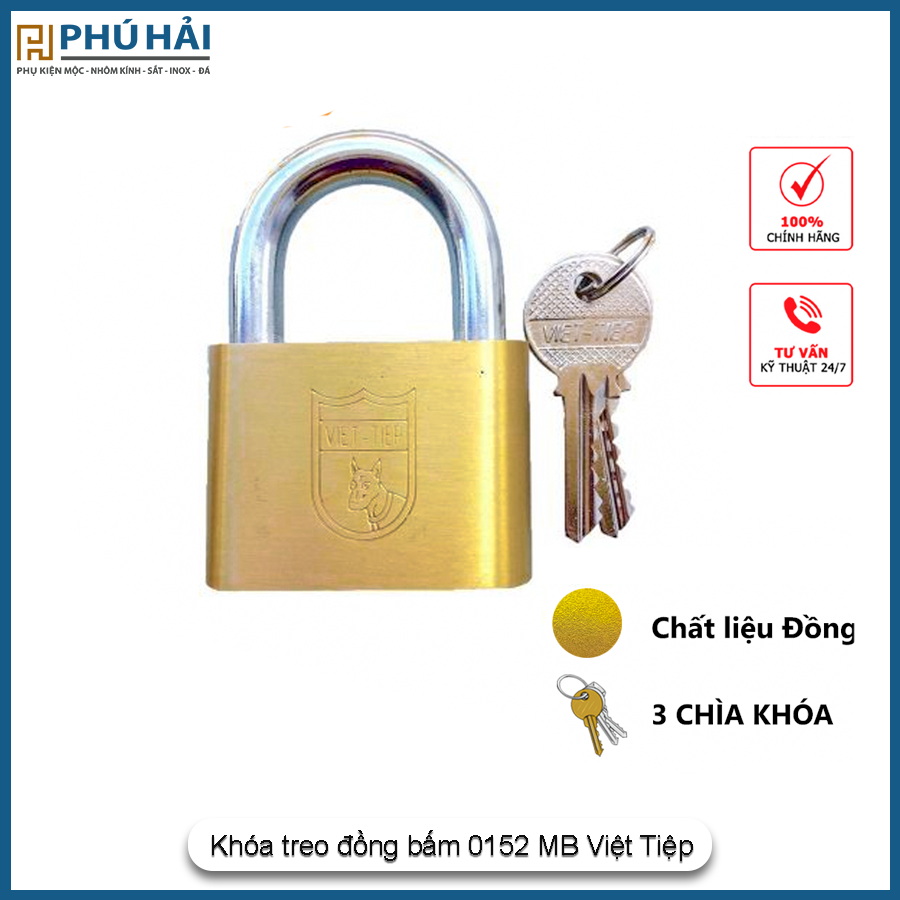  Khóa treo đồng bấm 0152 MB Việt Tiệp 