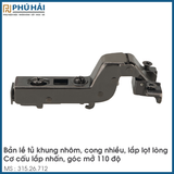  Bản lề cánh kính Hafele 315.26.712 cong nhiều (có đế) 