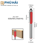  Mũi Thẳng bi 1/4x1/4 