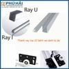 Ray nhôm U cửa lùa dài 3m