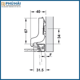  Bản lề cánh kính Hafele 315.26.712 cong nhiều (có đế) 
