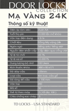  Tay ốp khoá điện tử xi vàng 