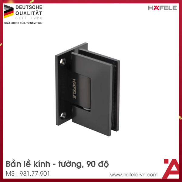  Bản Lề Kính - Tường 90º Màu Đen Hafele 981.77.901 