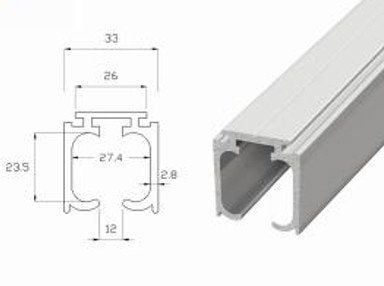  Ray lùa cửa đi dùng cho bộ HMR 8 bánh giảm chấn 2 chiều 80kg (828/824 ray 3m) 