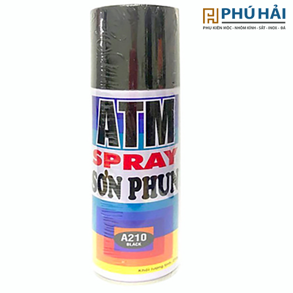  Sơn xịt ATM 210 thường (đen bóng) (12 chai/1 thùng) 
