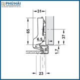  Bản lề cánh kính Hafele 315.26.711 cong vừa (có đế) 