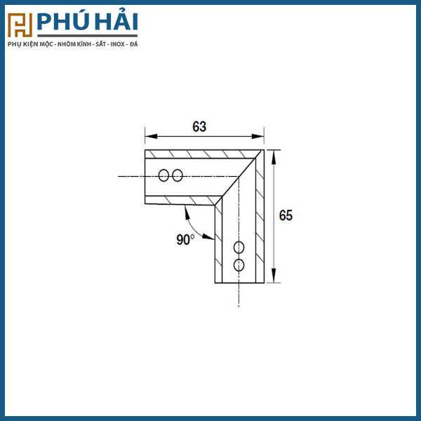  Bas Nối Chữ L Phòng Tắm Kính Hafele 981.52.796 