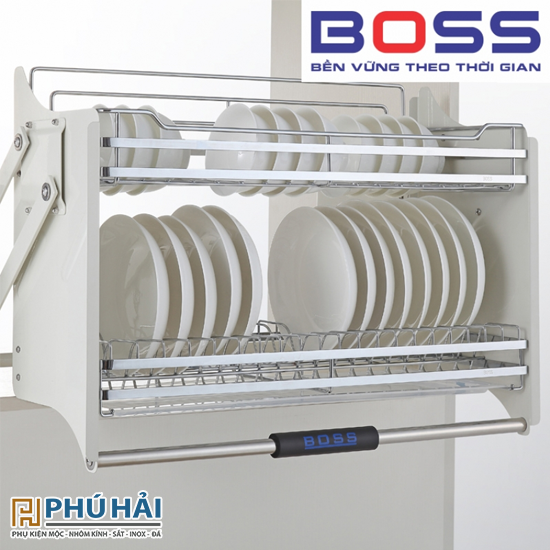  Giá bát đĩa di động dạng nan inox 304 -inox mờ (BDVIP 8119) 