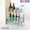  Giá gia vị nan dệt ray âm giảm chấn BGvip 1625  INOX 304 