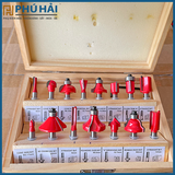  Bộ mũi phay gỗ, soi gỗ 15 chi tiết 6.35mm chuyên dùng cho máy phay 