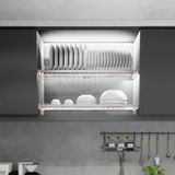  GB04.60C Giá bát đĩa cố định nan tròn INOX 304, bề mặt mạ chrome 5 lớp, 2 tầng, 2 khay hứng nước 