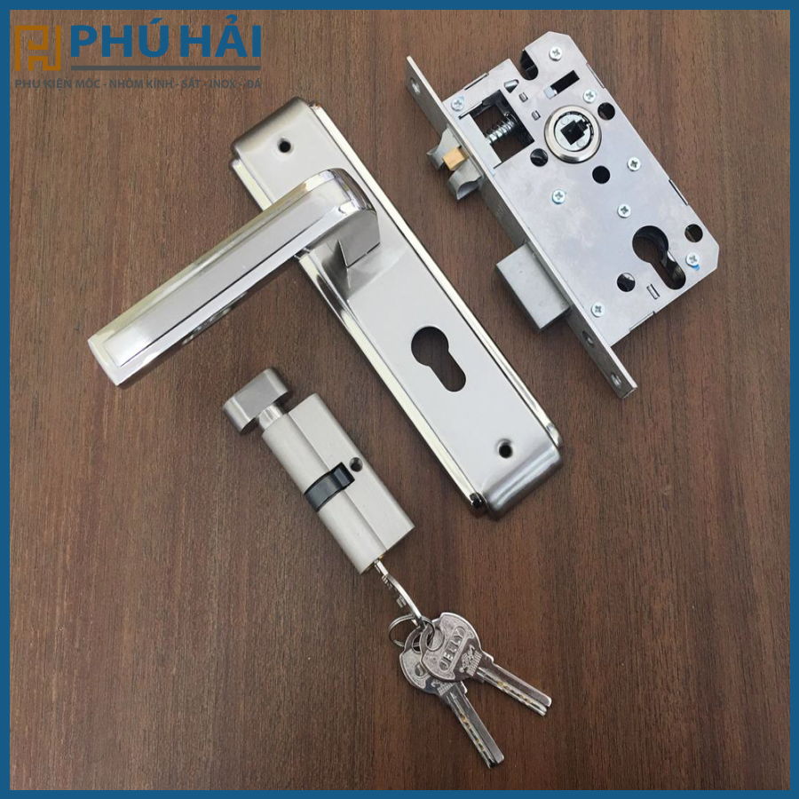  Khoá Tay Gạy Jeely H227-200, Cửa phòng Inox Mờ 