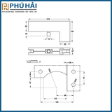  Kẹp Kính Chữ L Màu Đen 80Kg Hafele 981.00.664 